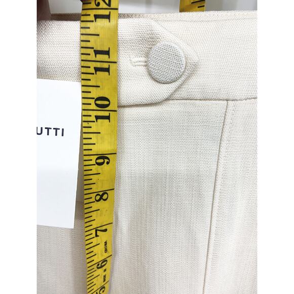 Massimo Dutti Cream Wide Leg Lined Technical Trousers Size 2 NWT - Picture 12 of 13
